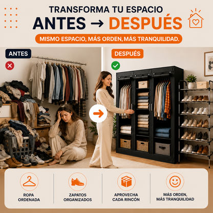 ClosetDuo — El Organizador 2 en 1 de Clóset y Zapatos