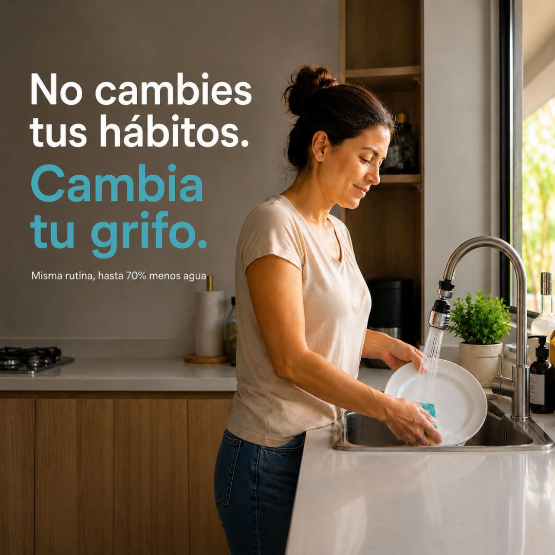 AquaFlow Pro — Aireador Ahorrador de Agua 360°