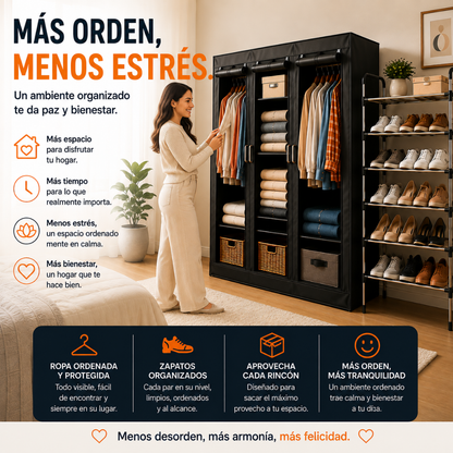ClosetDuo — El Organizador 2 en 1 de Clóset y Zapatos