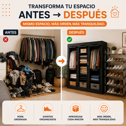 ClosetDuo — El Organizador 2 en 1 de Clóset y Zapatos