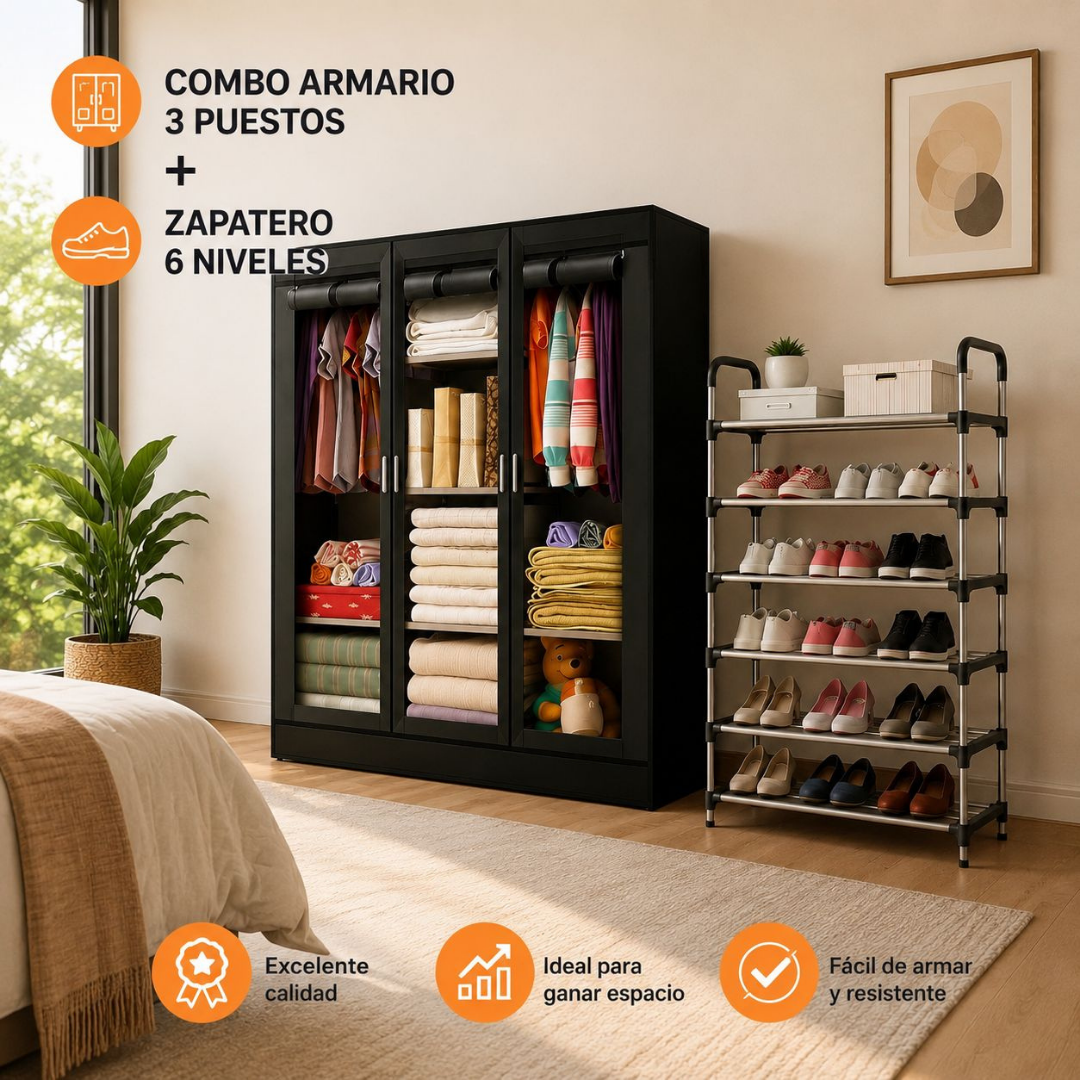 ClosetDuo — El Organizador 2 en 1 de Clóset y Zapatos