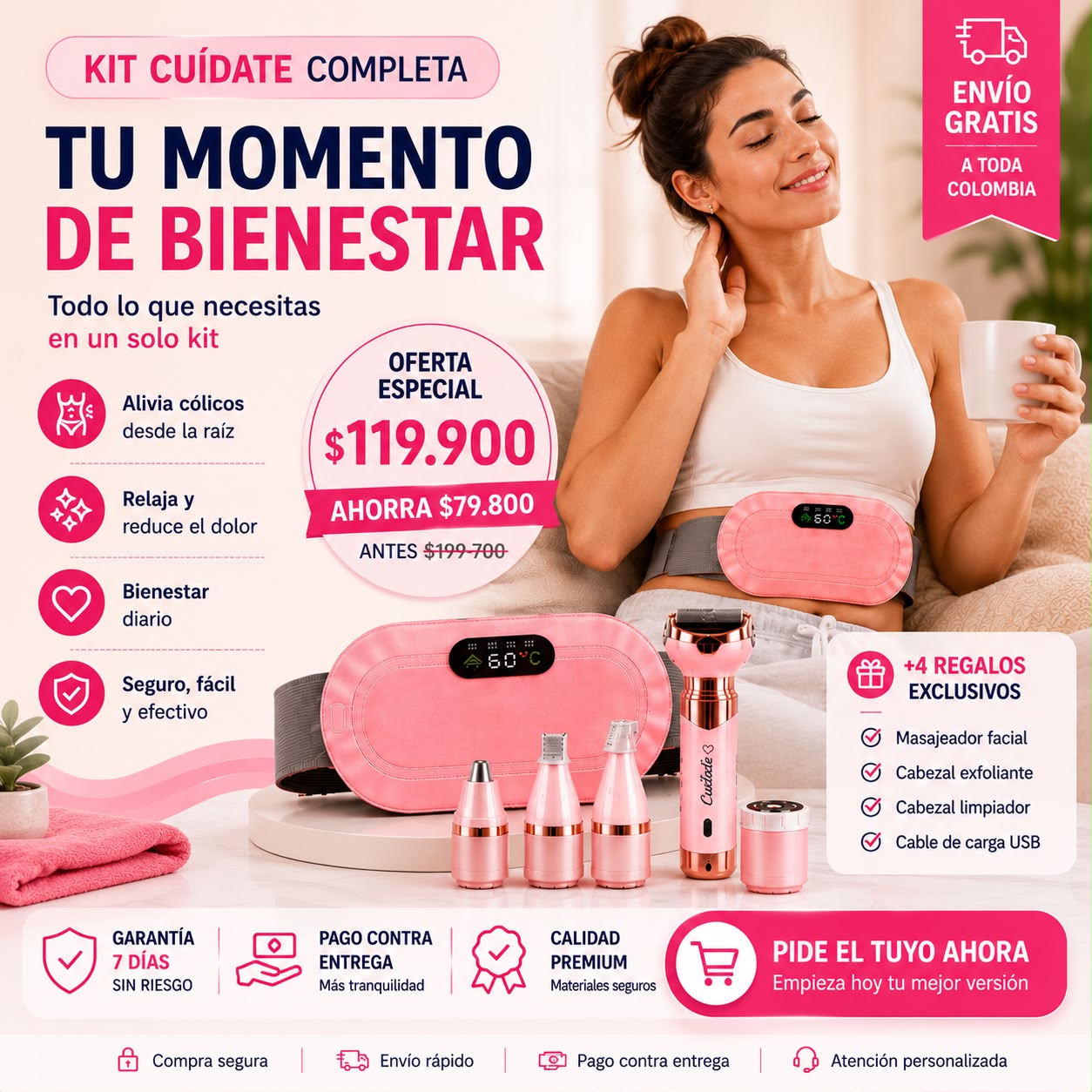 Combo Maquina 4 en 1 Cinturón Cólicos