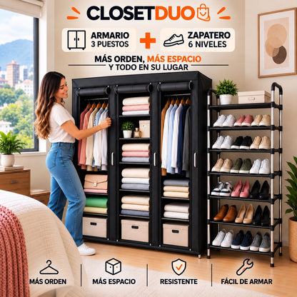 ClosetDuo — El Organizador 2 en 1 de Clóset y Zapatos